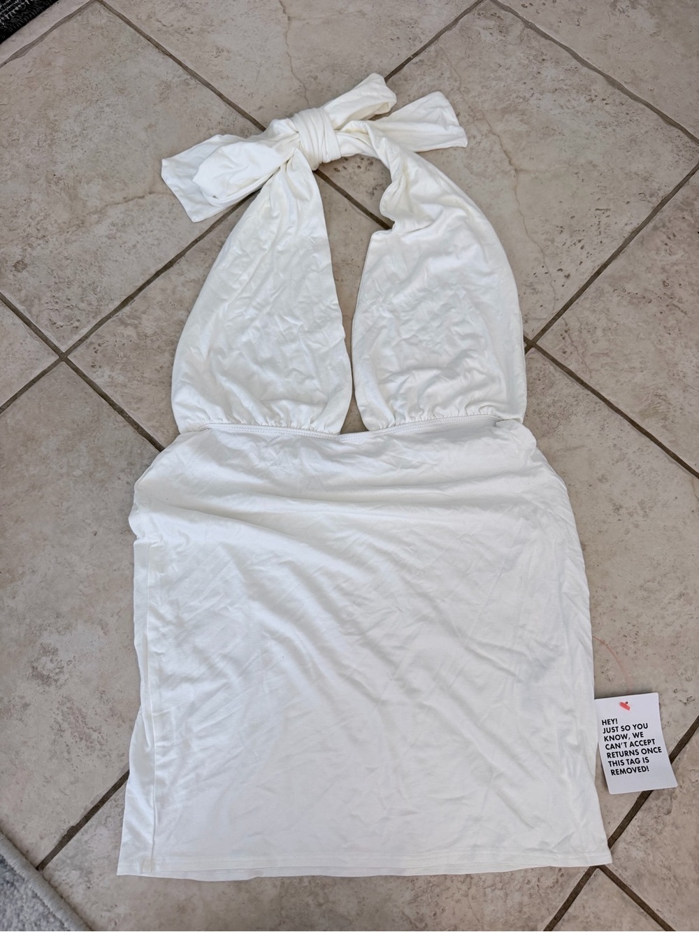 ASOS Luxe Halter Top | Size 8 (US) | White | NWT